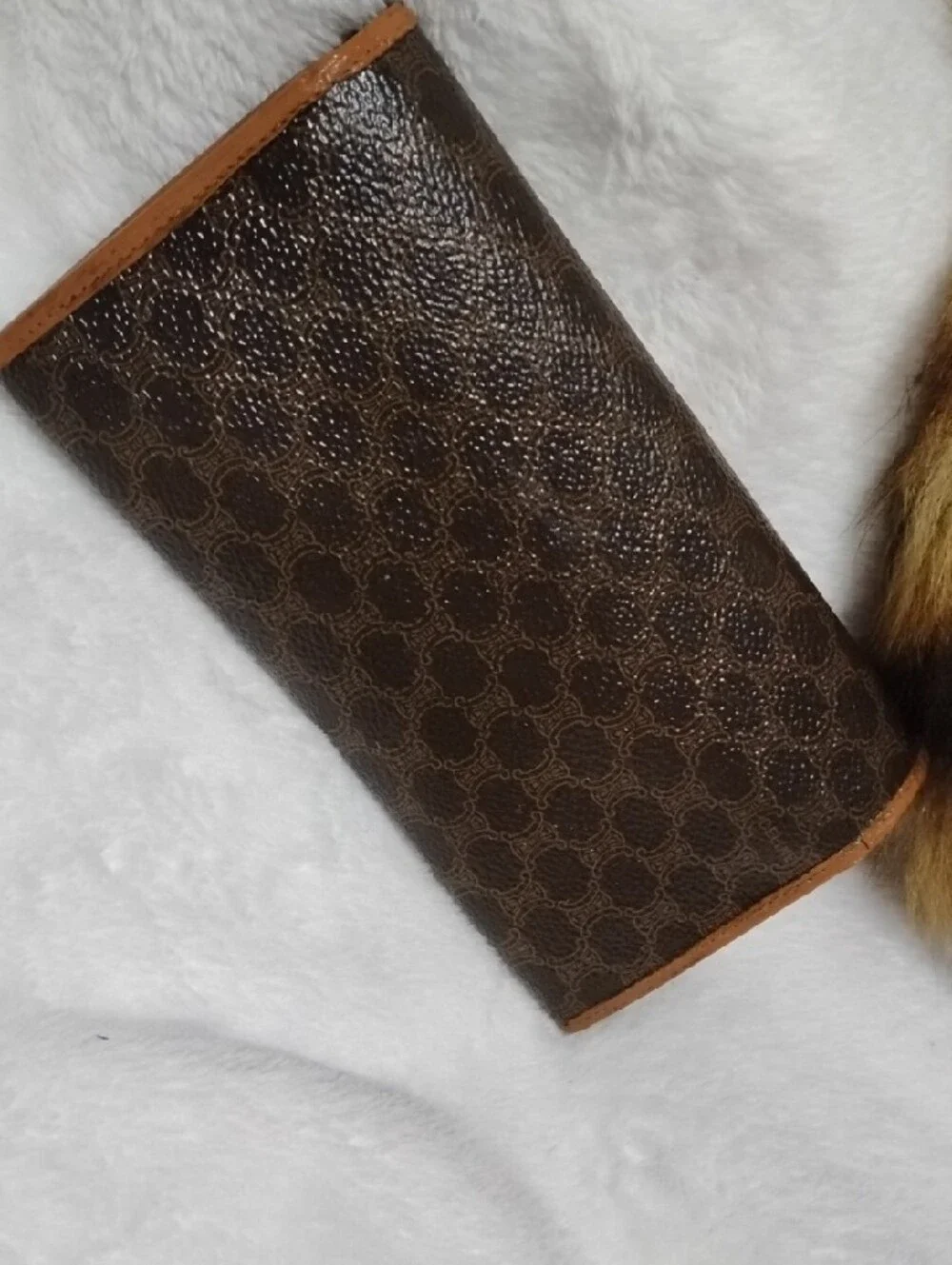 CELINE Macadam Continental Luxury Wallet! Lovely Brown & Tan Vintage Leather!